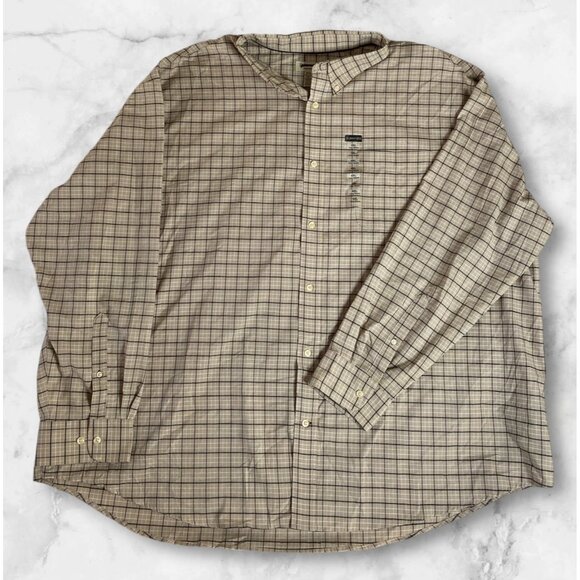 St.John’s Bay Plaid Iron Free Long Sleeve Button Down Shirt Men’s 4XL NEW - Picture 1 of 5
